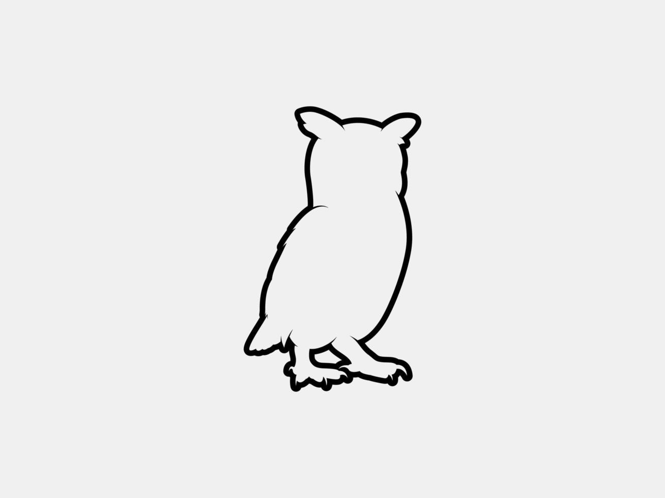 owl outline vector silhouette