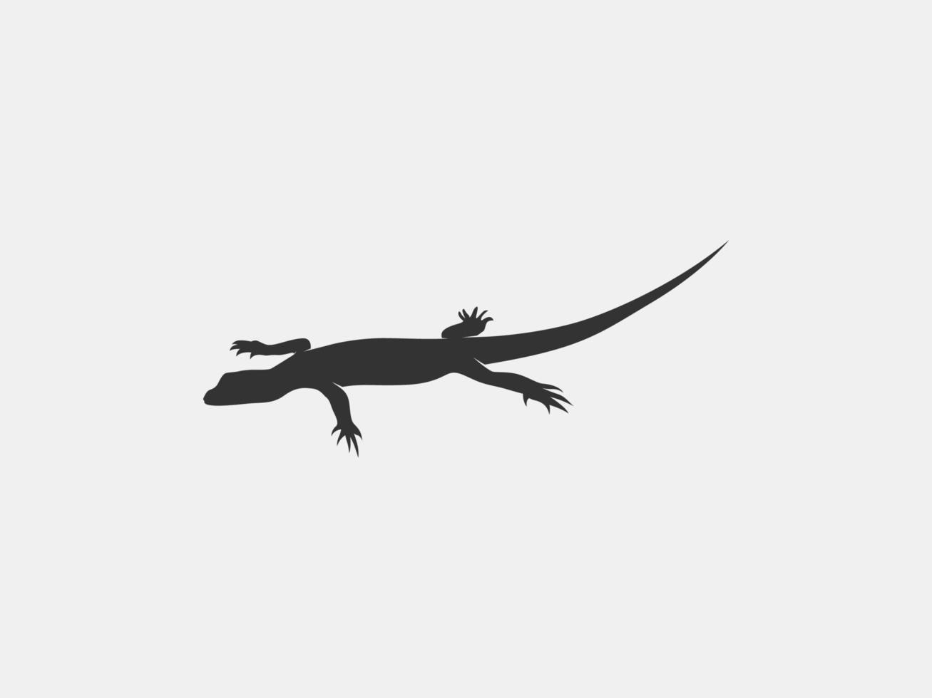 silueta vectorial de lagarto monitor vector