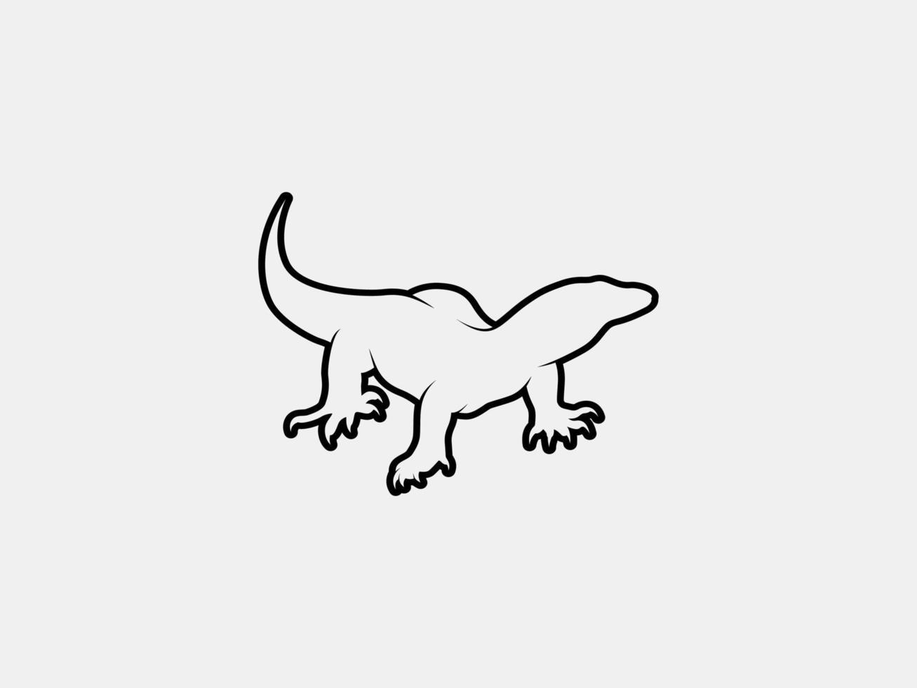 monitor lizard outline vector silhouette