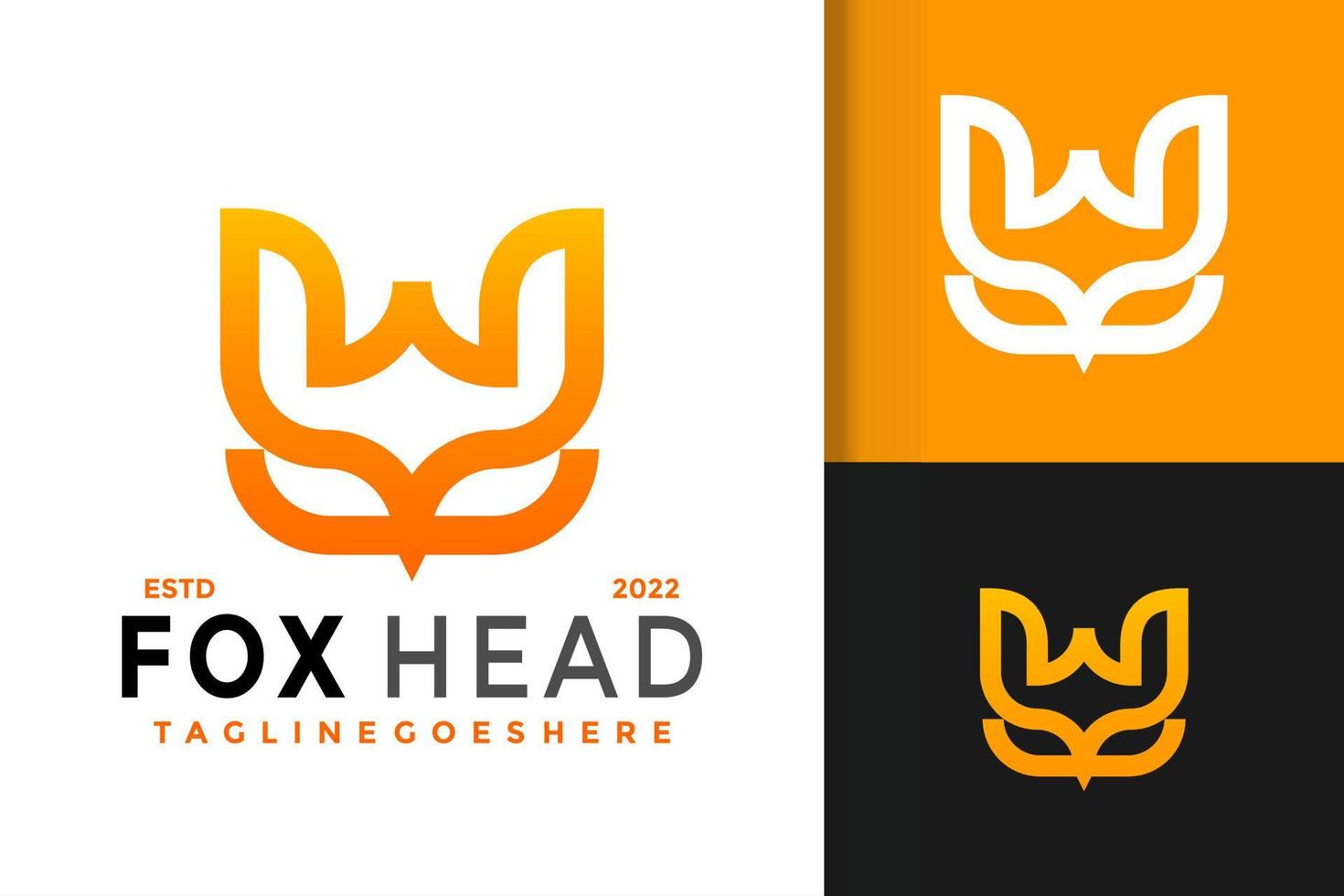 W Letter Fox Head Logo Design, brand identity logos vector, modern logo, Logo Designs Vector Illustration Template