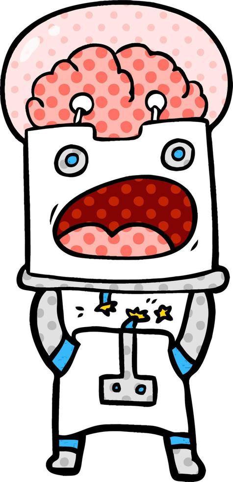 cartoon doodle character robot vector