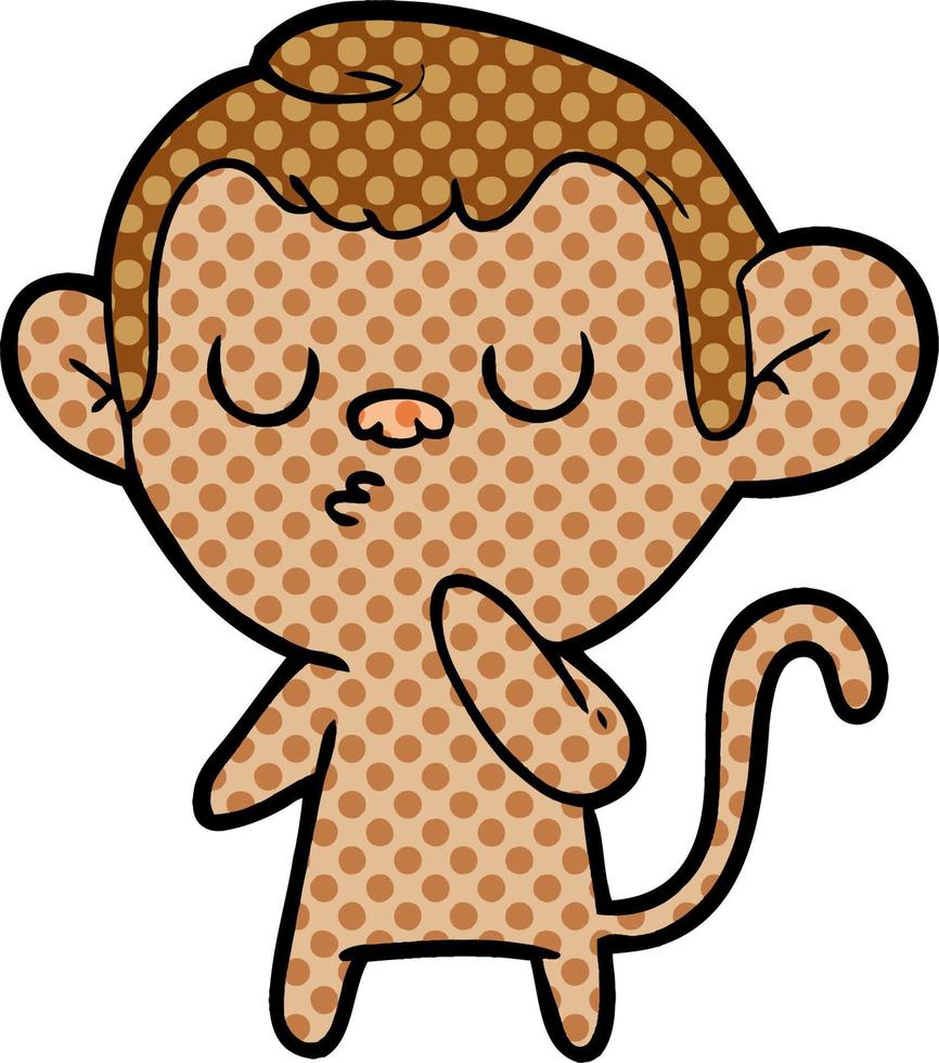 cartoon doodle character monkey vector
