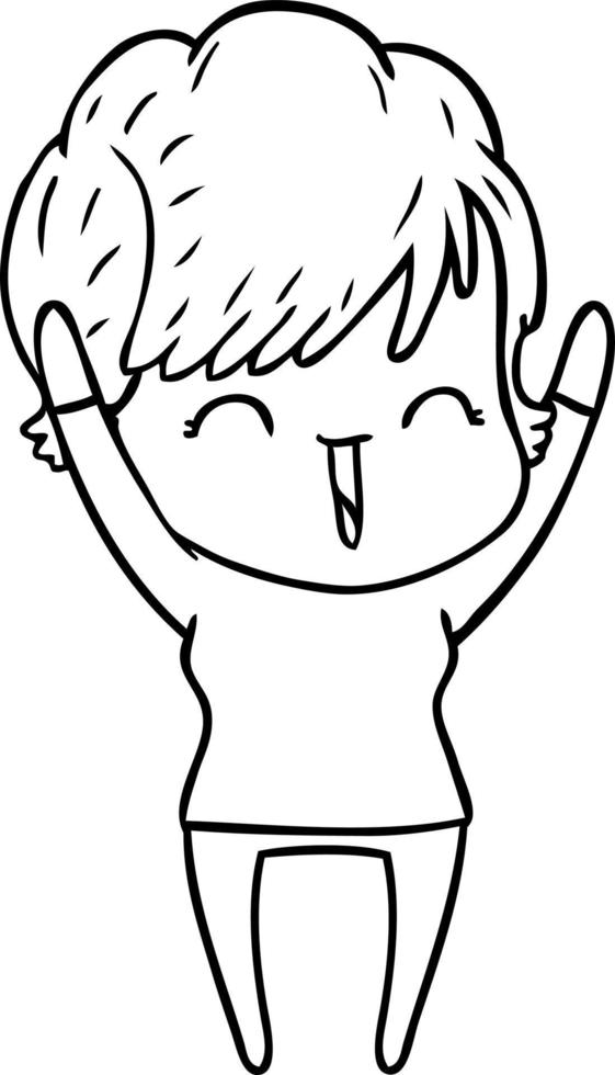 cartoon laughing woman vector