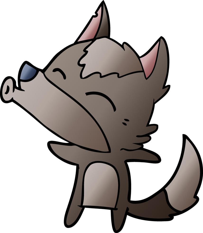 cartoon howling wolf vector