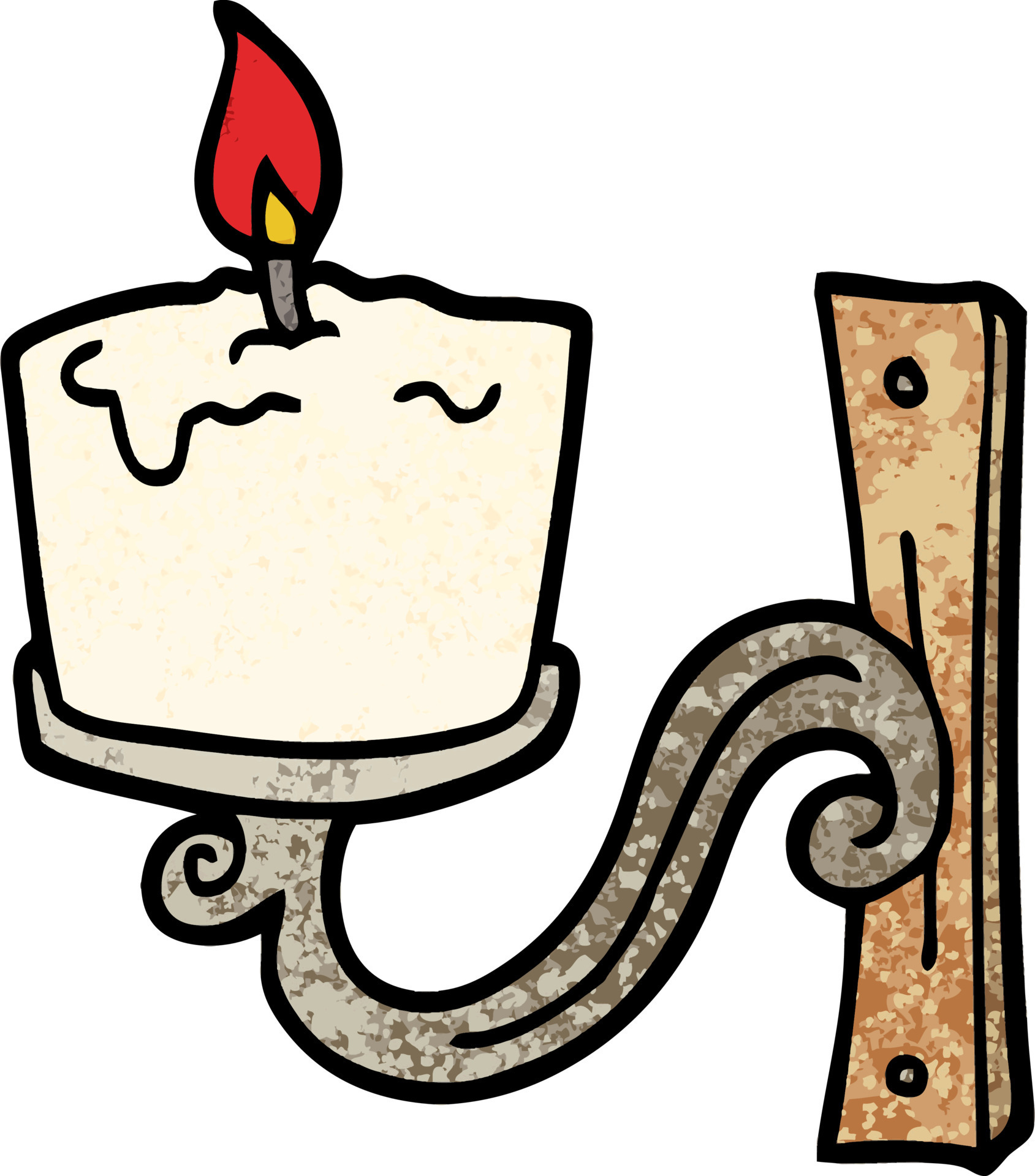 grunge textured illustration cartoon old candle holder 12465486 Vector