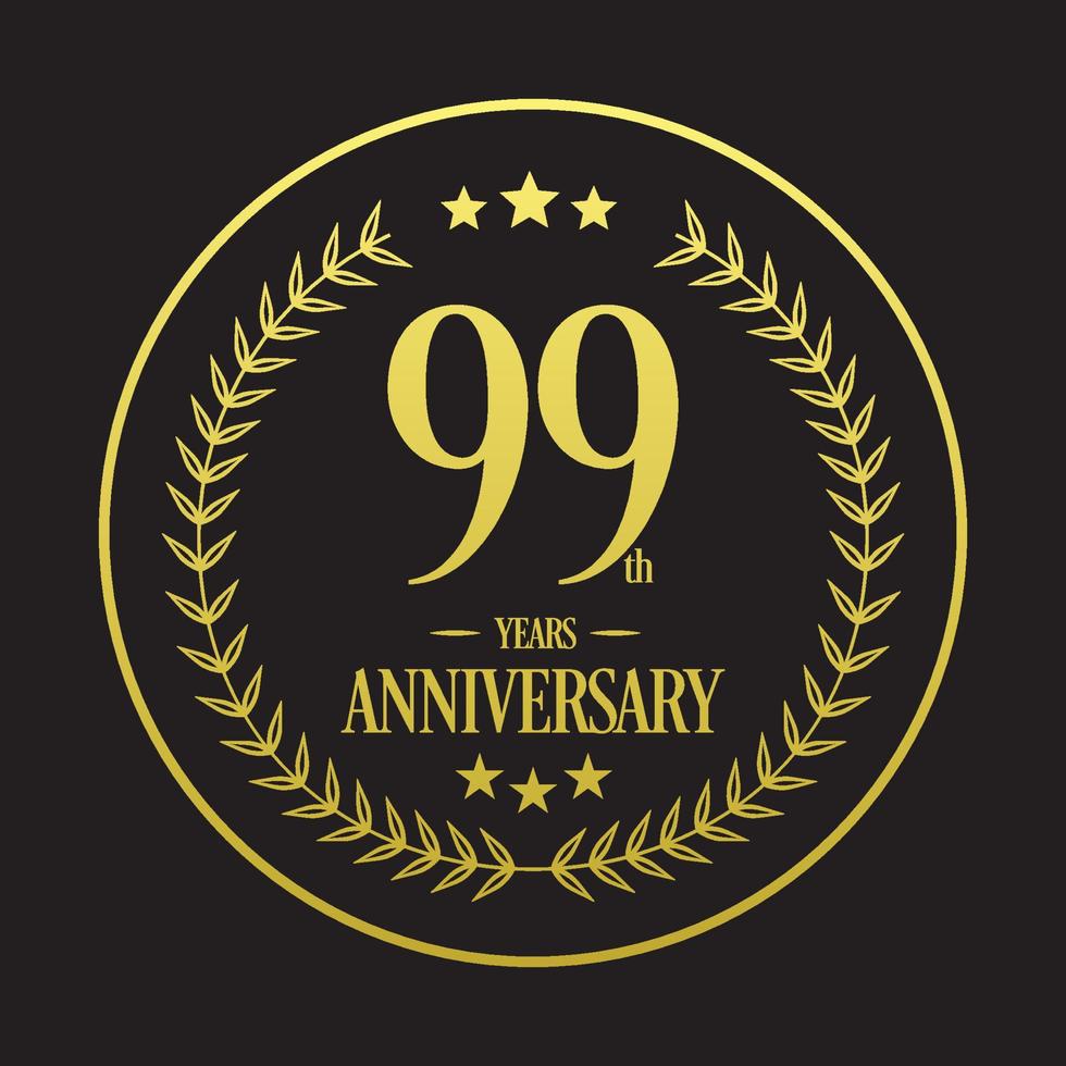 Vector de ilustración de logotipo de lujo 99 aniversario. Ilustración de vector libre