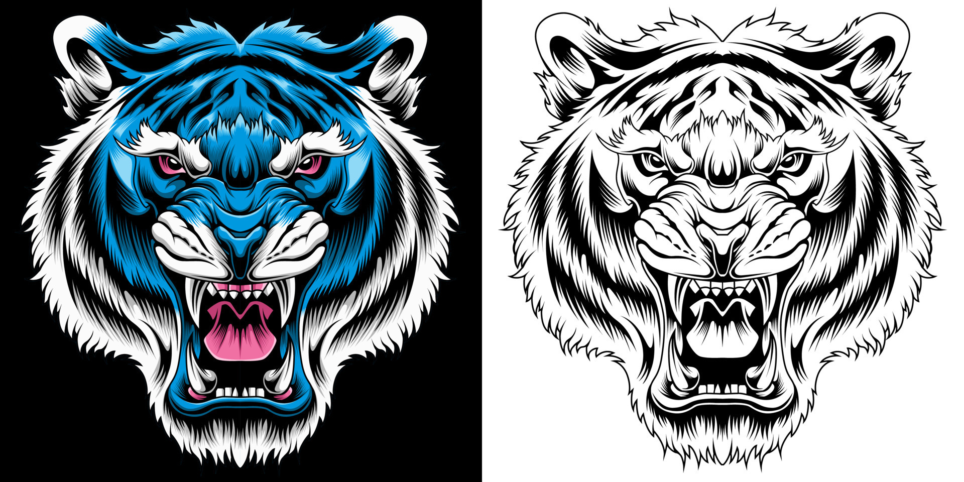 angry tiger head vector illustration 12465549 Vector Art at Vecteezy