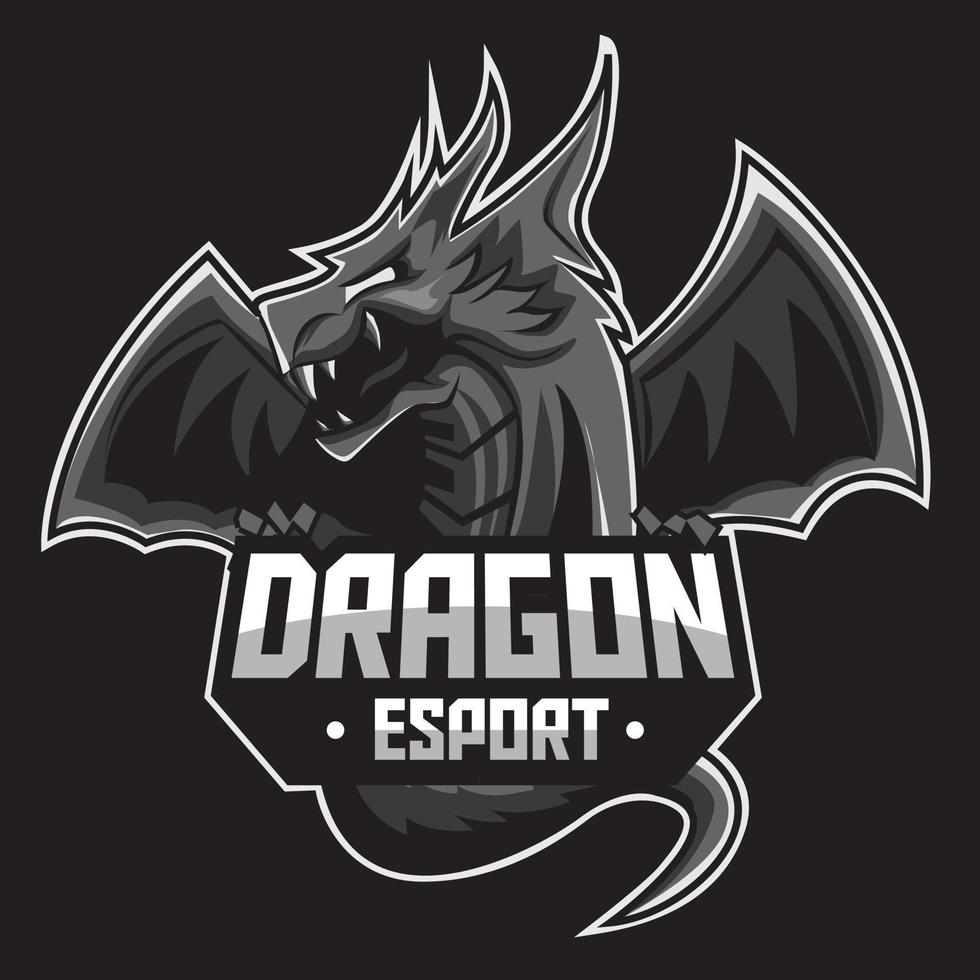 dragon esport logo mascot design vector