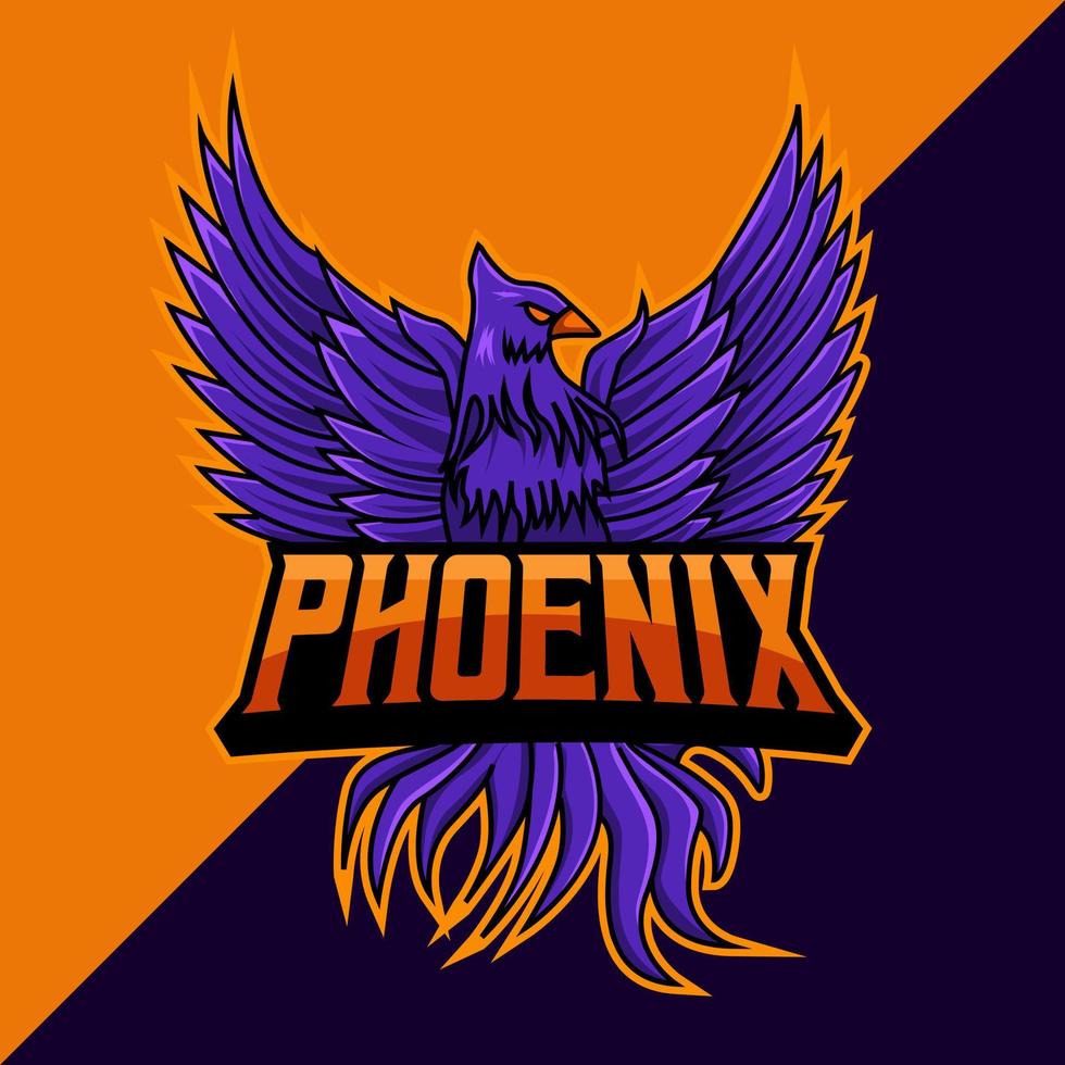 diseño de la mascota del logotipo de phoenix esport vector