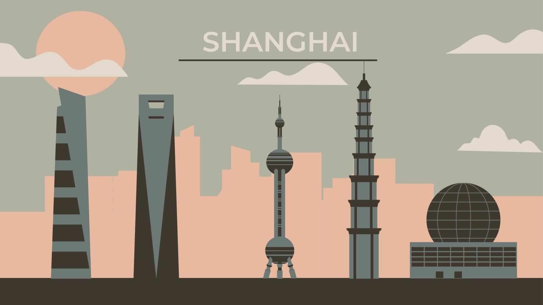 Shanghai city illustration vector