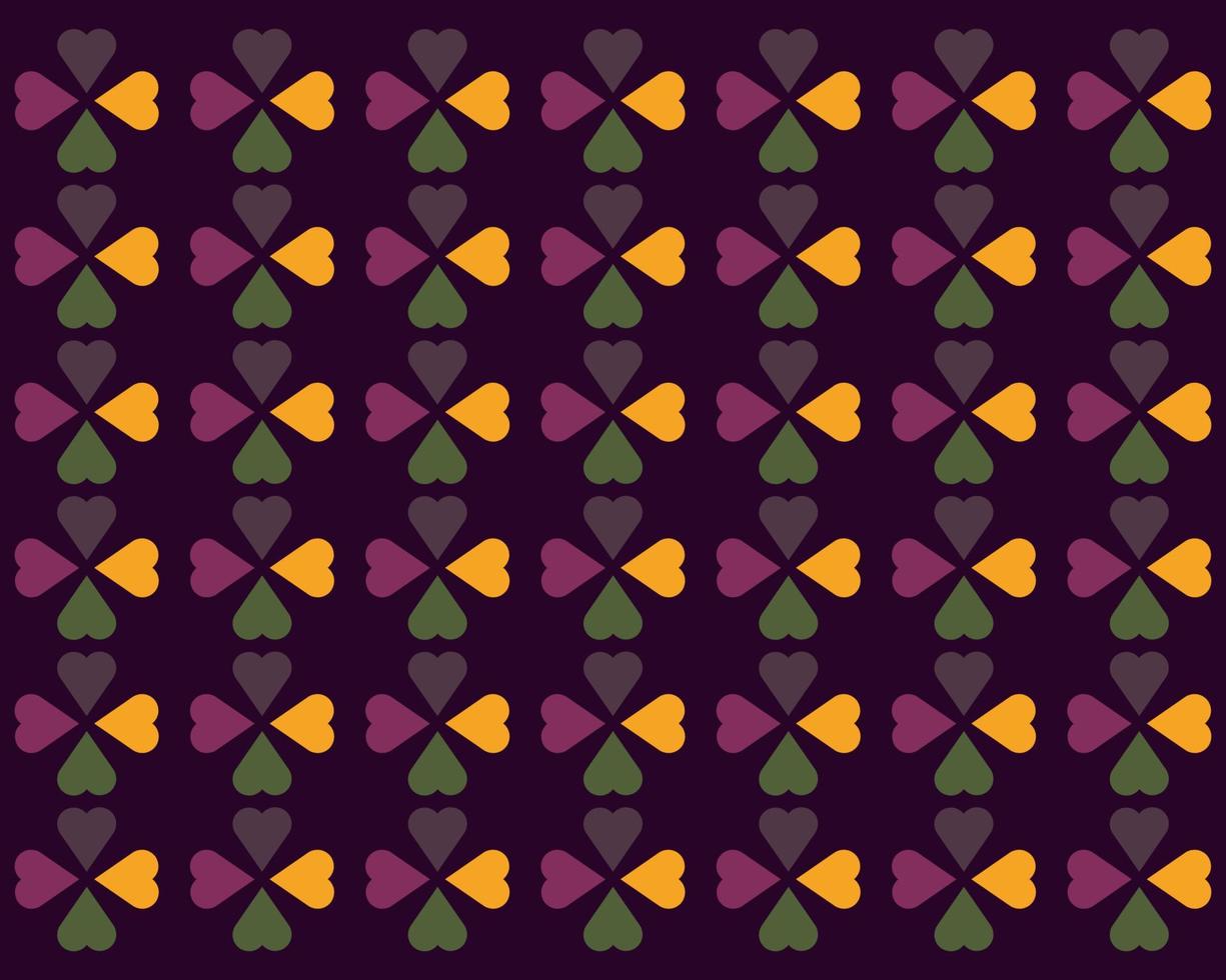 Many Hearts shapes on dark color background. vector