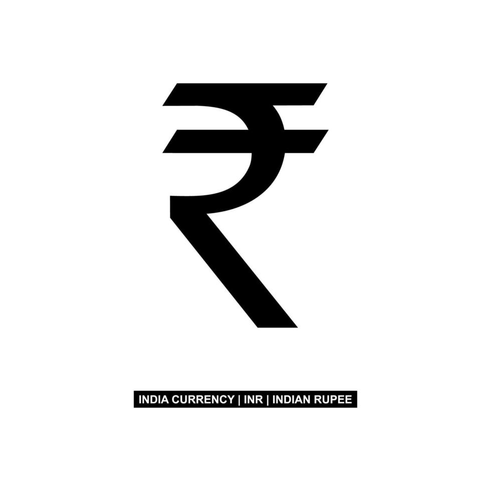 India Currency, INR, Rupee Icon Symbol. Vector Illustration