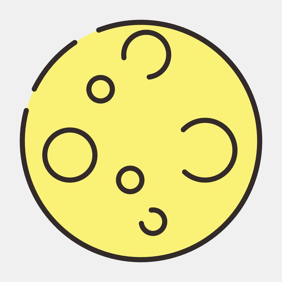 Icon moon.Icon in filled line style. Suitable for prints, poster, flyers, party decoration, greeting card, etc. vector