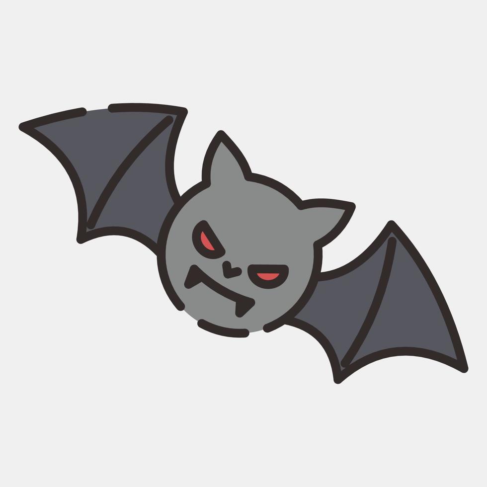Icon bat.Icon in filled line style. Suitable for prints, poster, flyers, party decoration, greeting card, etc. vector