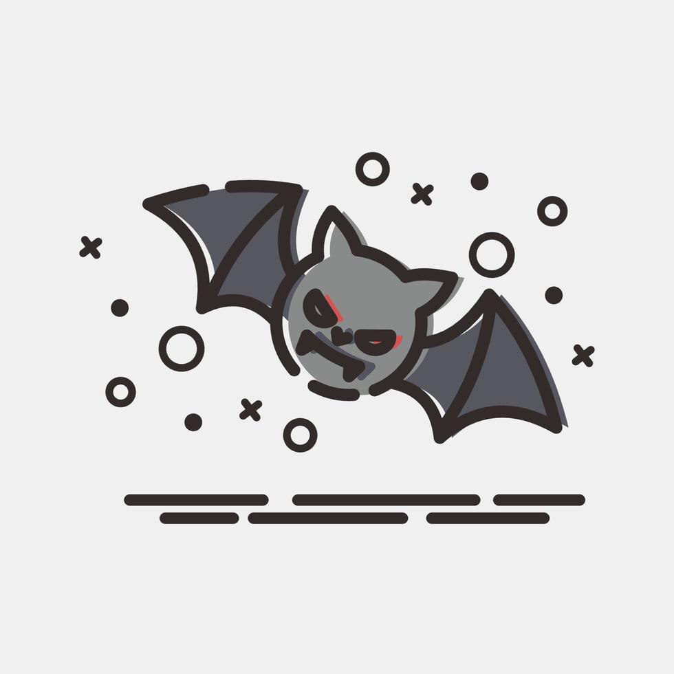 icono bat.icon en estilo mbe. adecuado para impresiones, afiches, volantes, decoración de fiestas, tarjetas de felicitación, etc. vector