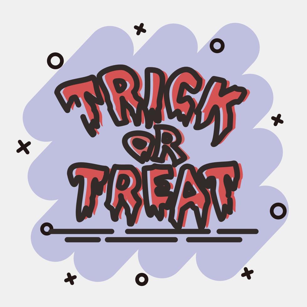 Icon trick or treat.Icon in comic style. Suitable for prints, poster, flyers, party decoration, greeting card, etc. vector
