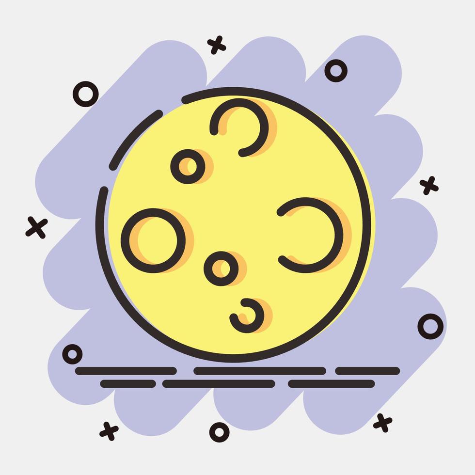 Icon moon.Icon in comic style. Suitable for prints, poster, flyers, party decoration, greeting card, etc. vector