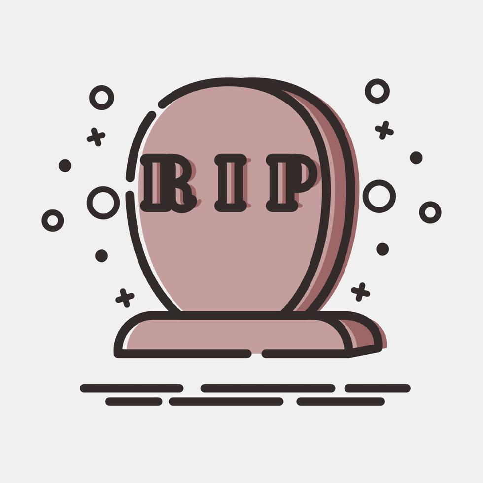 Icon tombstone.Icon in MBE style. Suitable for prints, poster, flyers, party decoration, greeting card, etc. vector