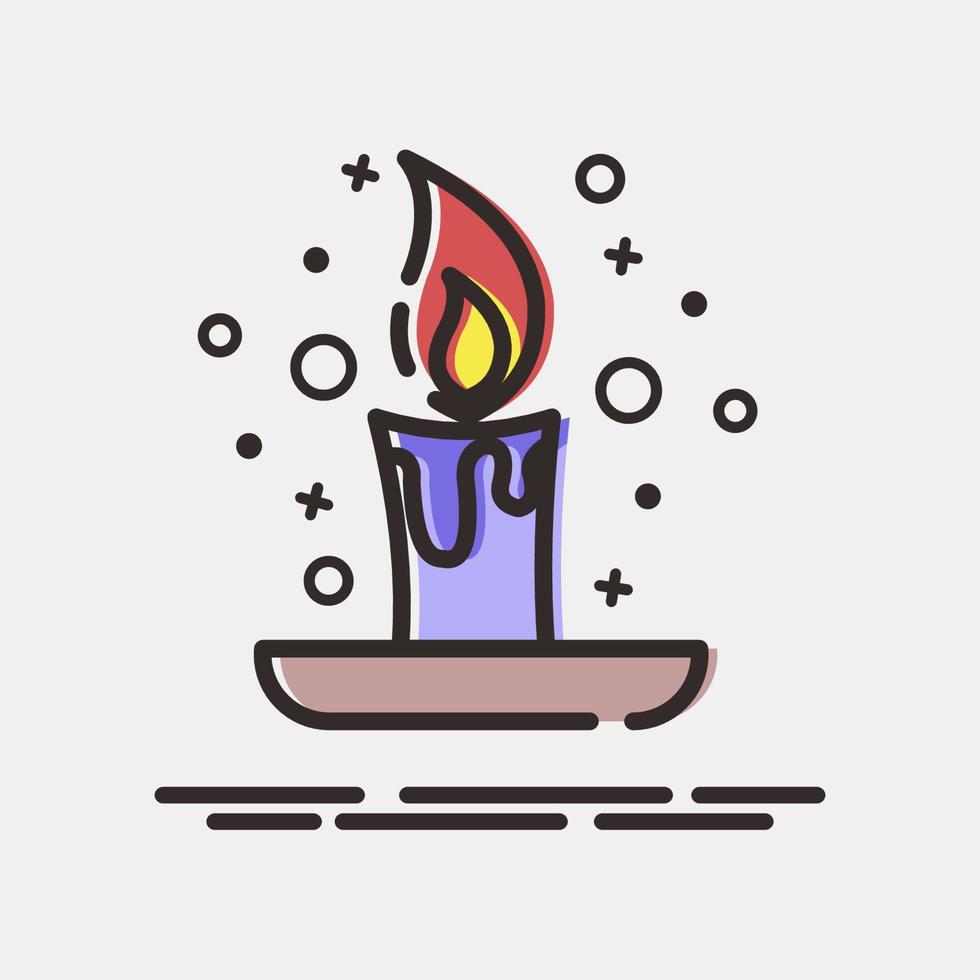Icon candle stick.Icon in MBE style. Suitable for prints, poster, flyers, party decoration, greeting card, etc. vector