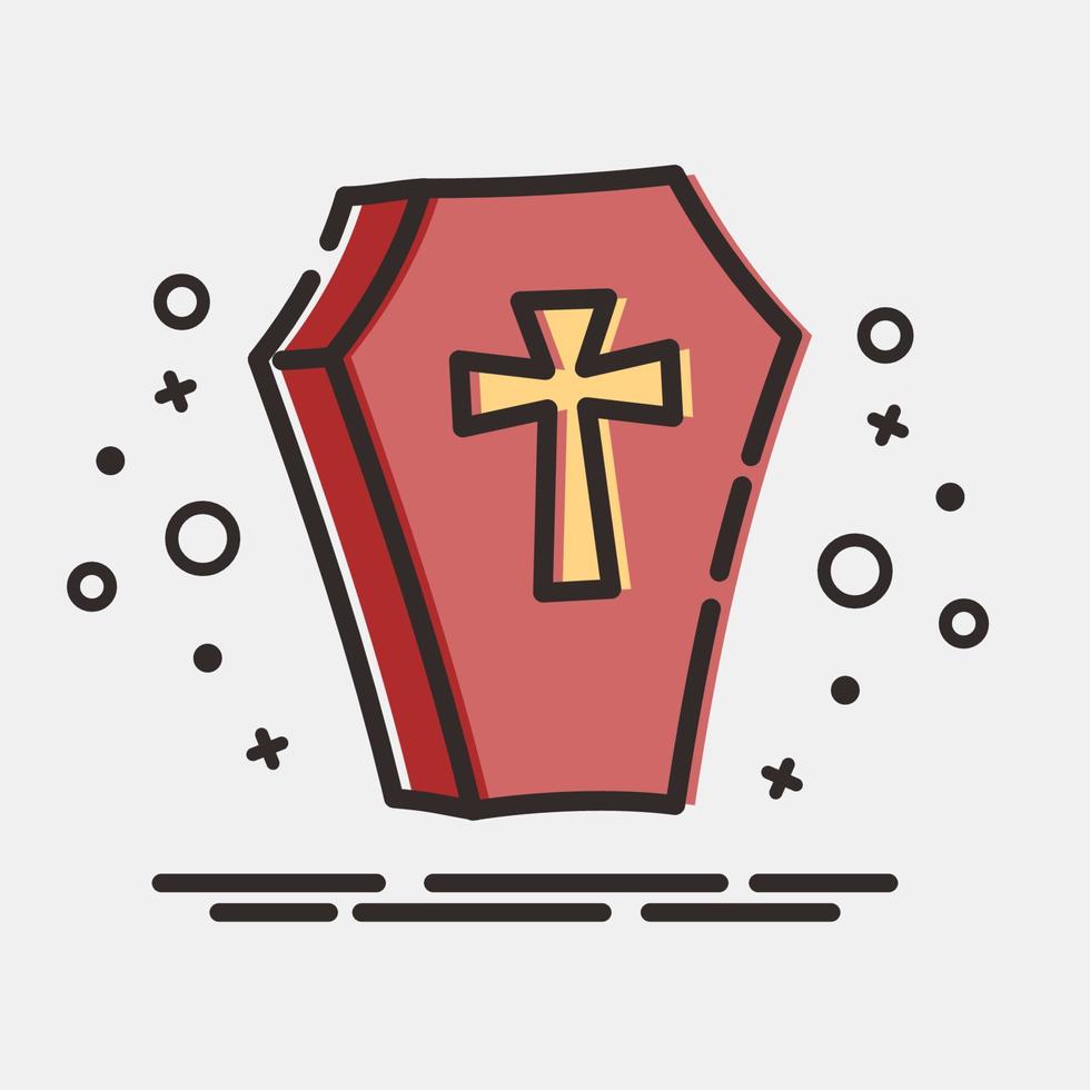 Icon coffin.Icon in MBE style. Suitable for prints, poster, flyers, party decoration, greeting card, etc. vector