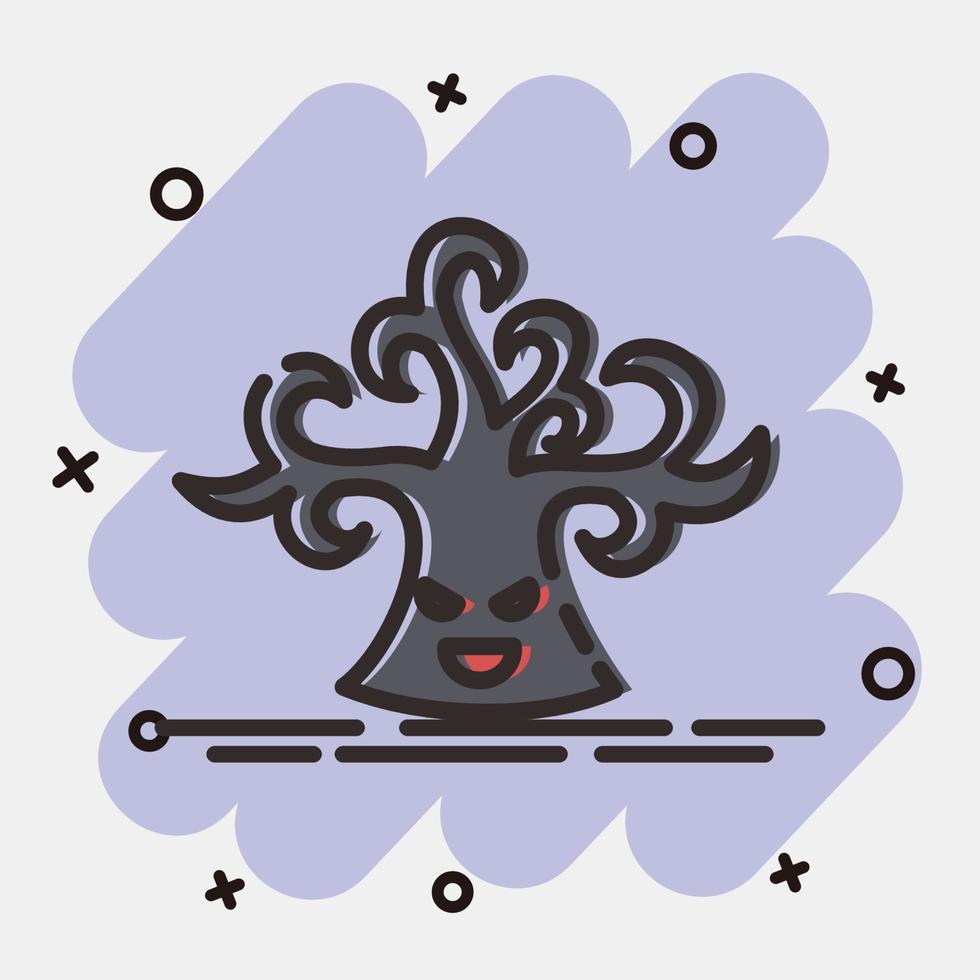 Icon tree.Icon in comic style. Suitable for prints, poster, flyers, party decoration, greeting card, etc. vector