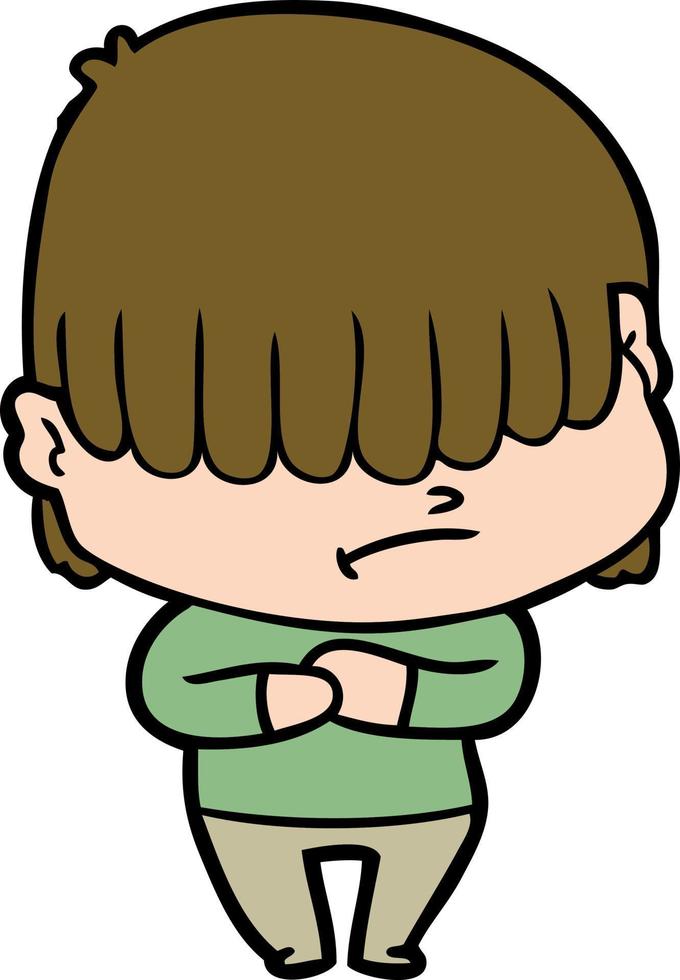 cartoon boy with untidy hair vector