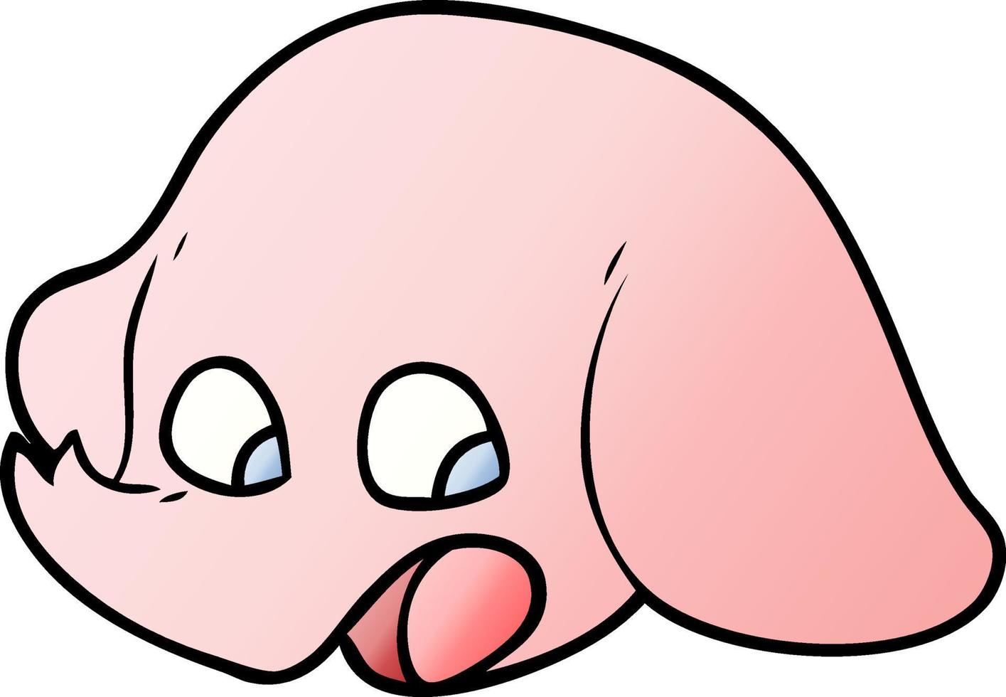 shocked cartoon elephant face vector