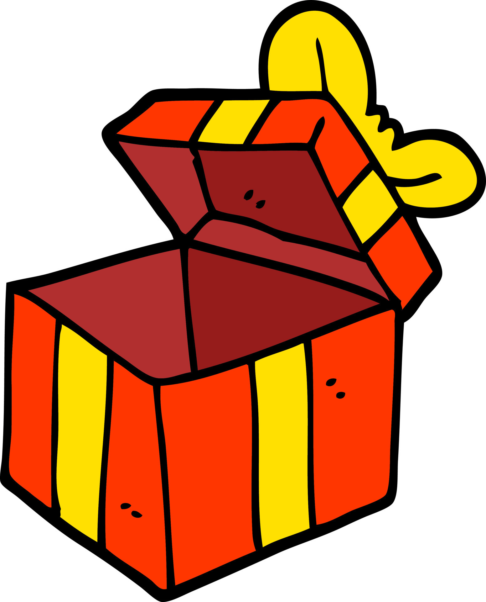 hand drawn doodle style cartoon open gift box 12465846 Vector Art at