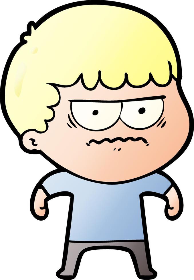 cartoon annoyed man vector