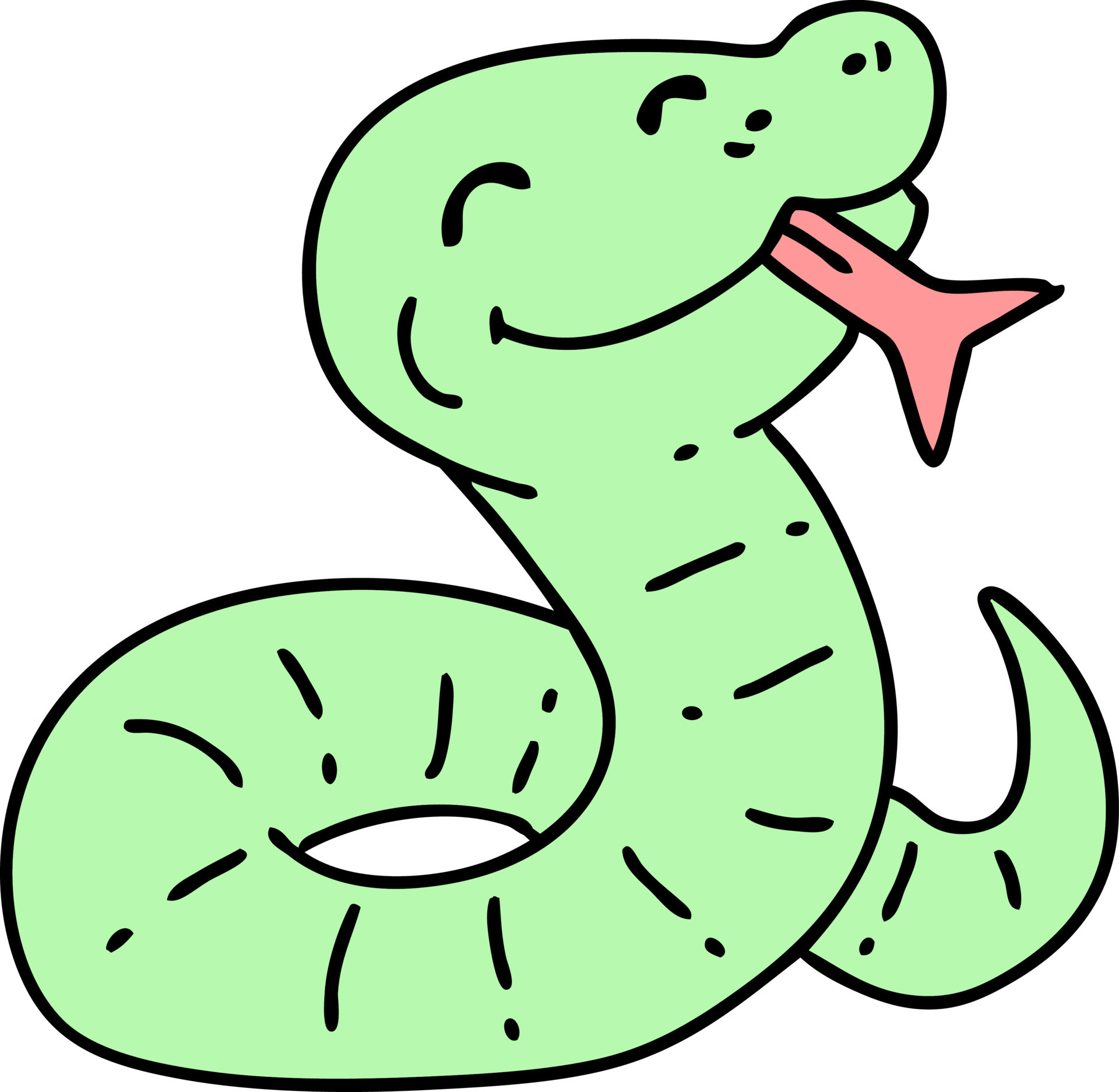 cartoon of a happy snake 12465984 Vector Art at Vecteezy