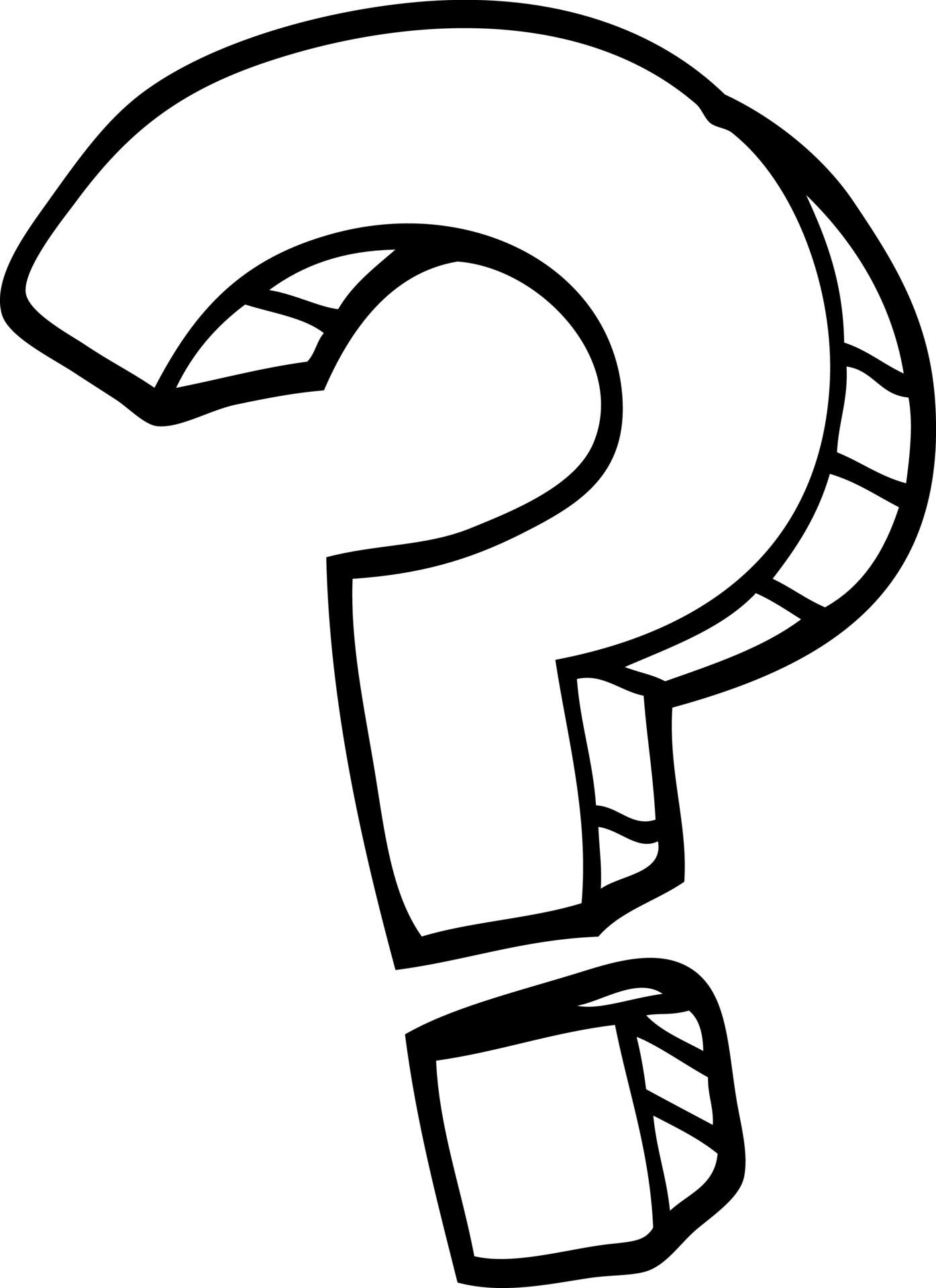 black and white cartoon question mark 12465990 Vector Art at Vecteezy