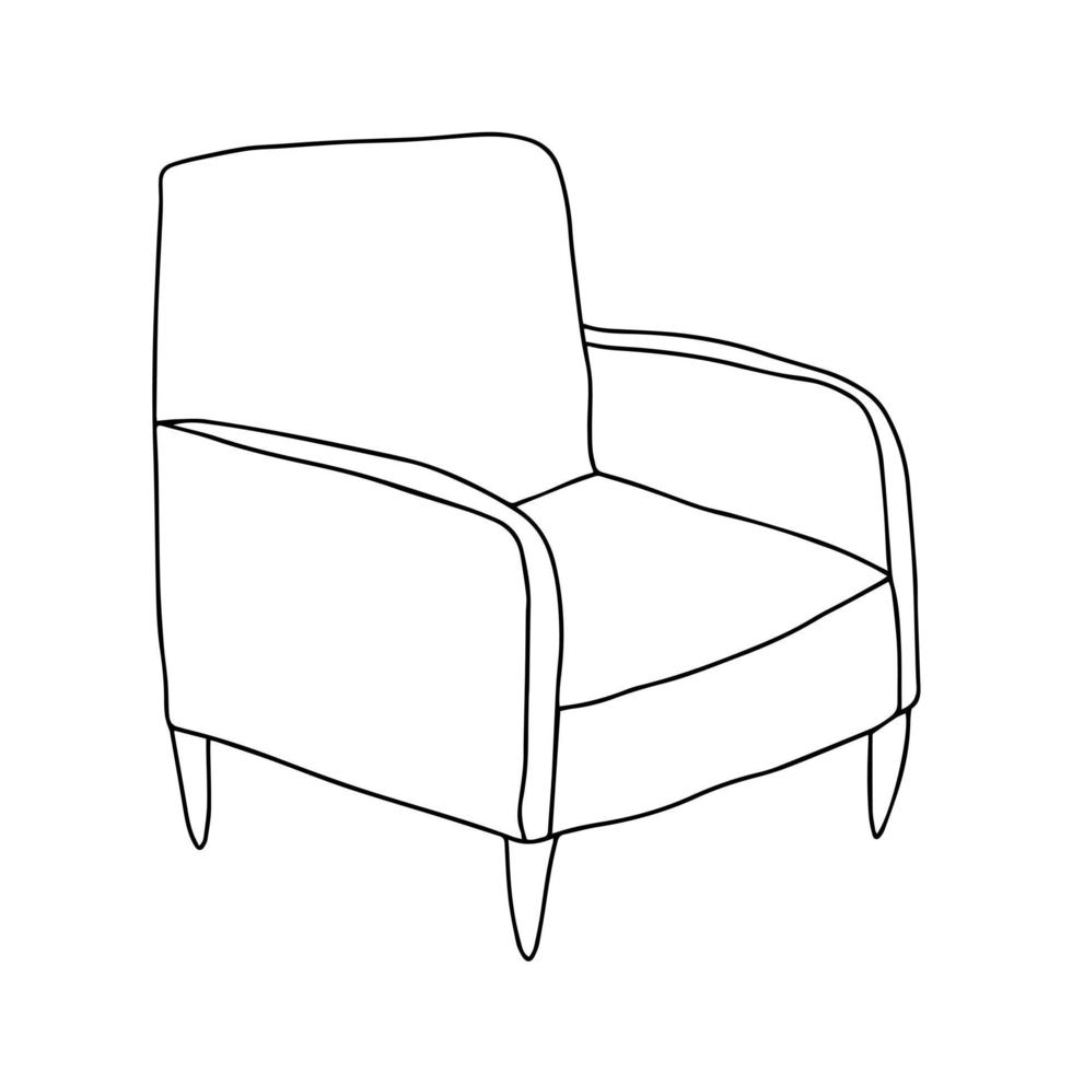 Vector armchair illustration. Hand drawn outlive armchair