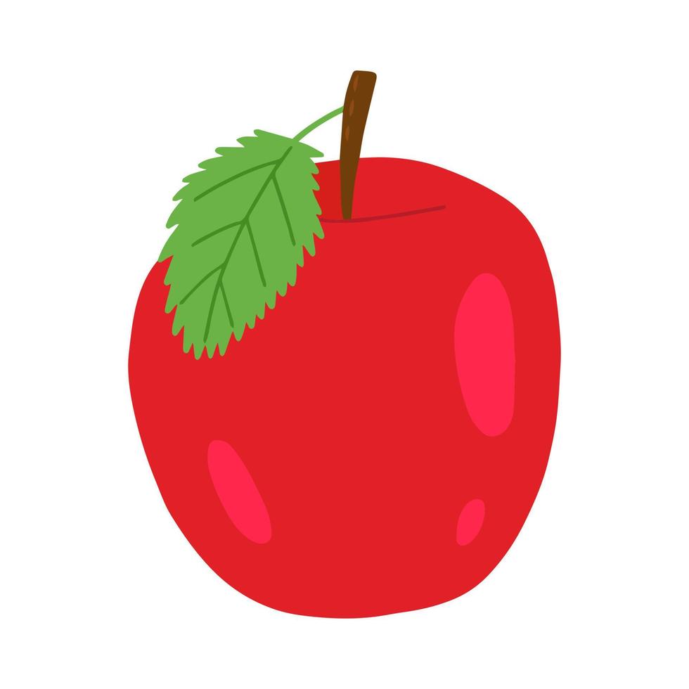 ilustración de vector de manzana roja. imágenes prediseñadas de manzana dibujadas a mano.