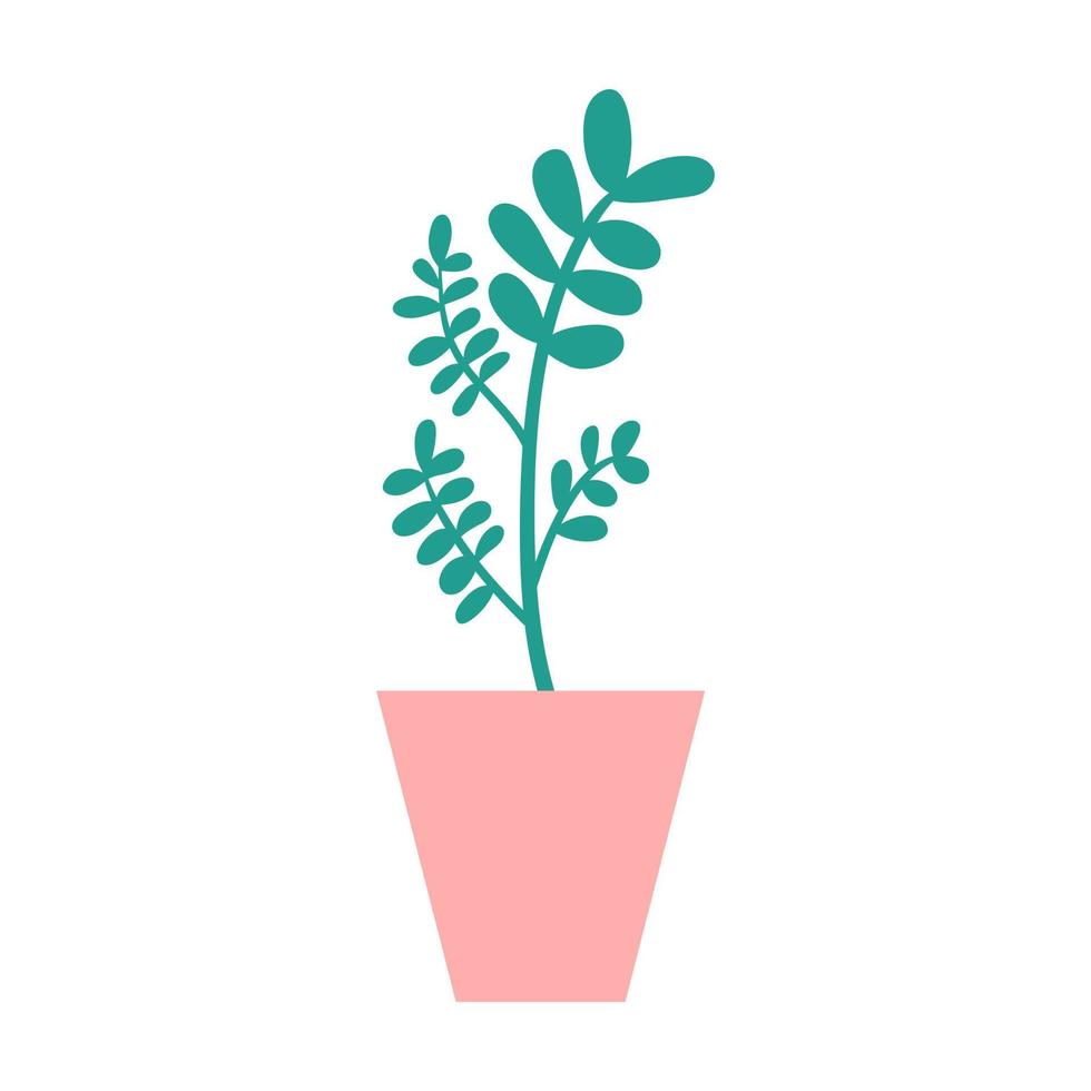 Houseplant in ceramic pot vector illustration