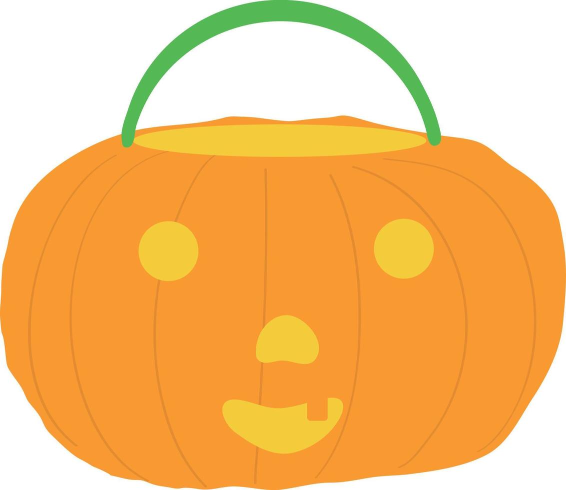 cubo de dulces de calabaza. fiesta de Halloween. decoración de fiesta de comida. elementos de calabaza de navidad. vector