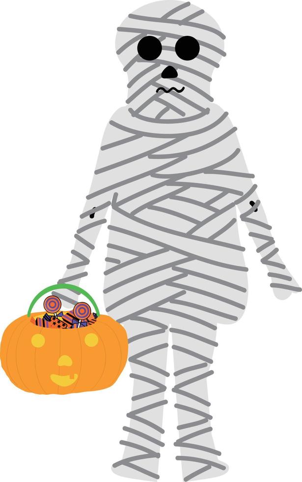 Halloween mummy icon vector