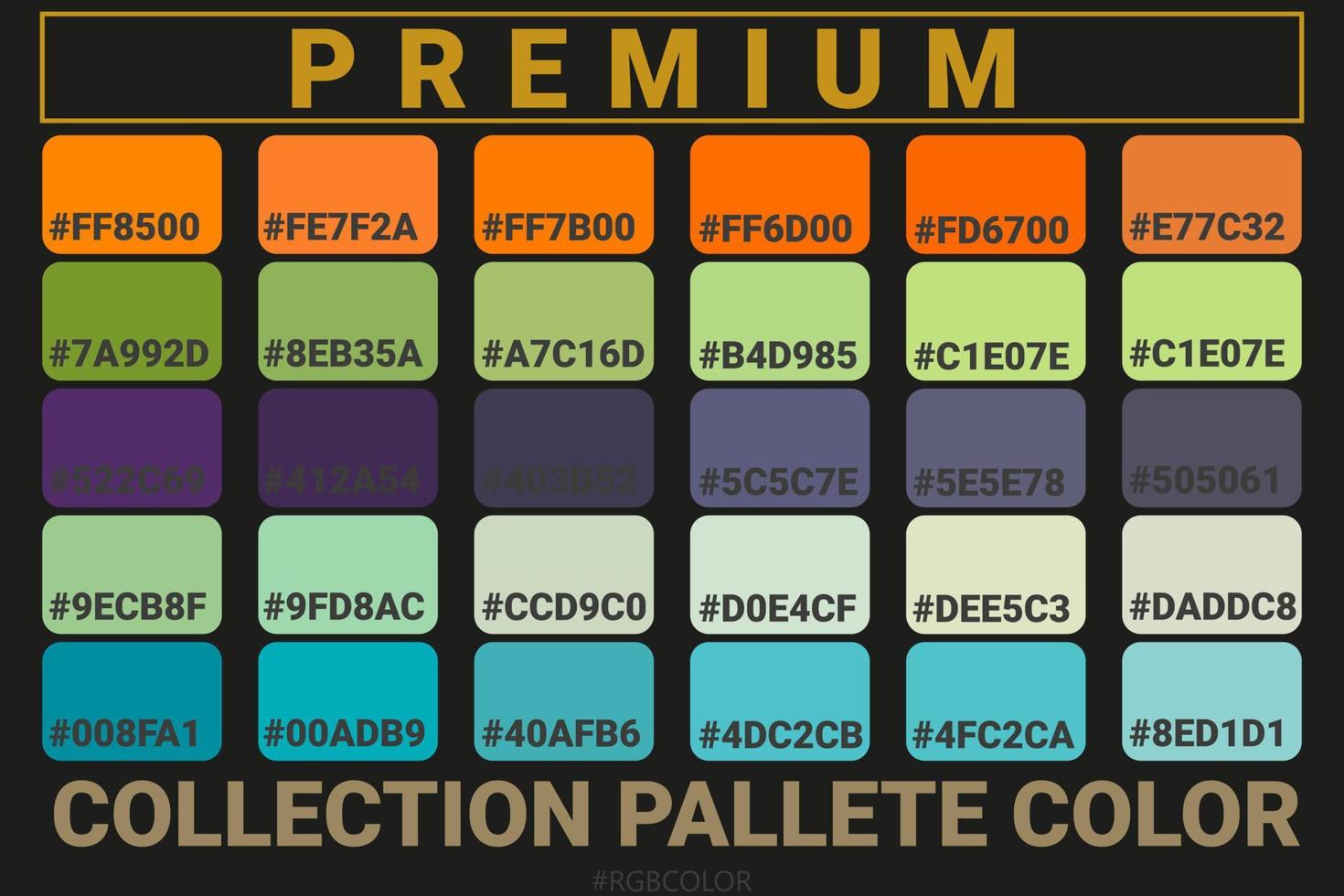 A Premium Collection of Accurately Color Palettes with Codes, Perfect for use by illustrators vector
