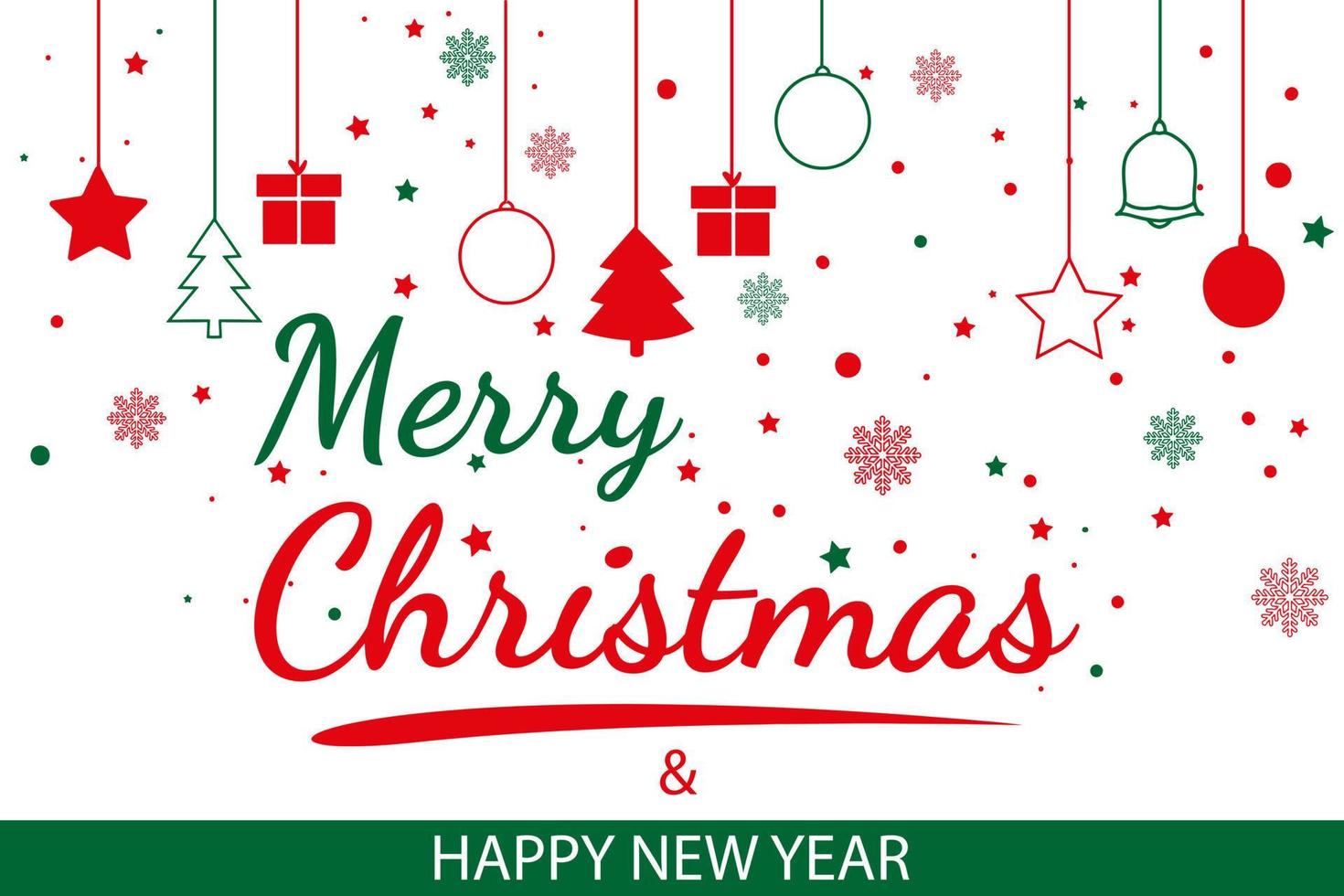 Merry Christmas and Happy New year Greeting Card Wallpaper Template Background. Merry Christmas lettering, vector illustration EPS10