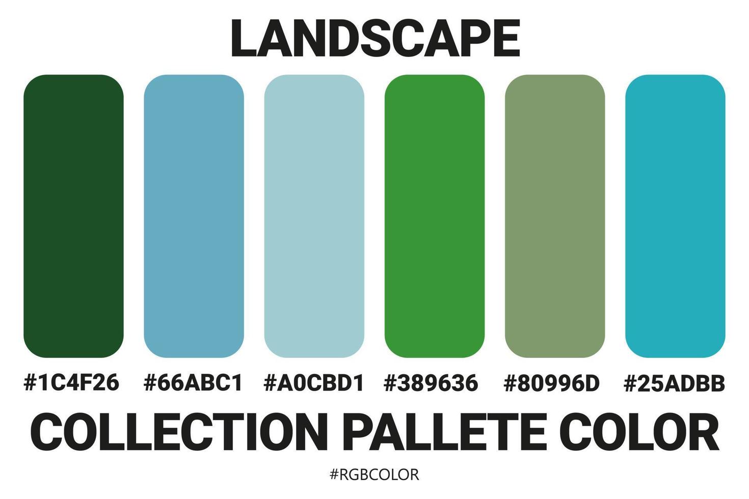 A Collection of Accurately Color Palettes with Codes for Drawing Landscape, Perfect for use by illustrators vector