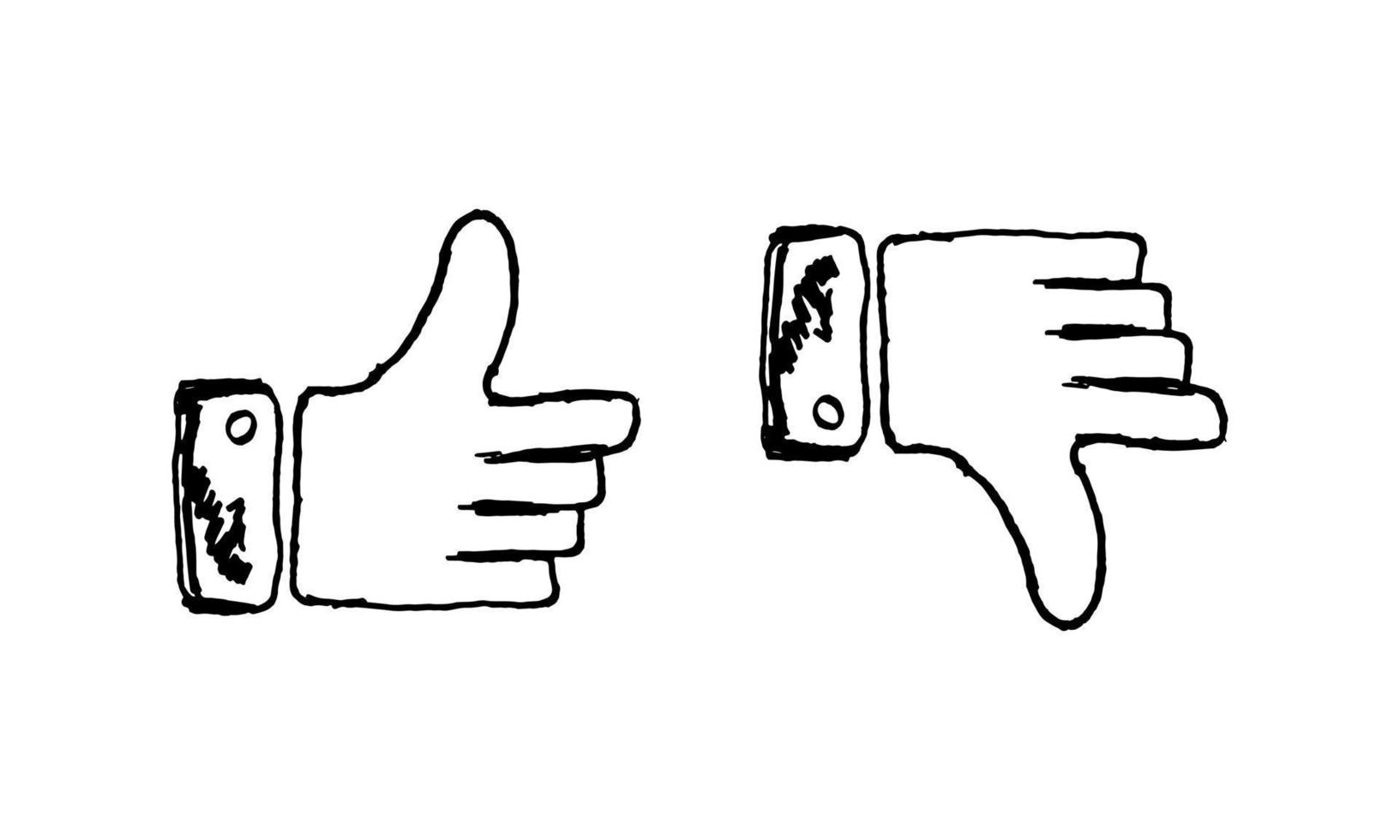 unique black and white hand drawn contoured speech bubbles thumbs vector