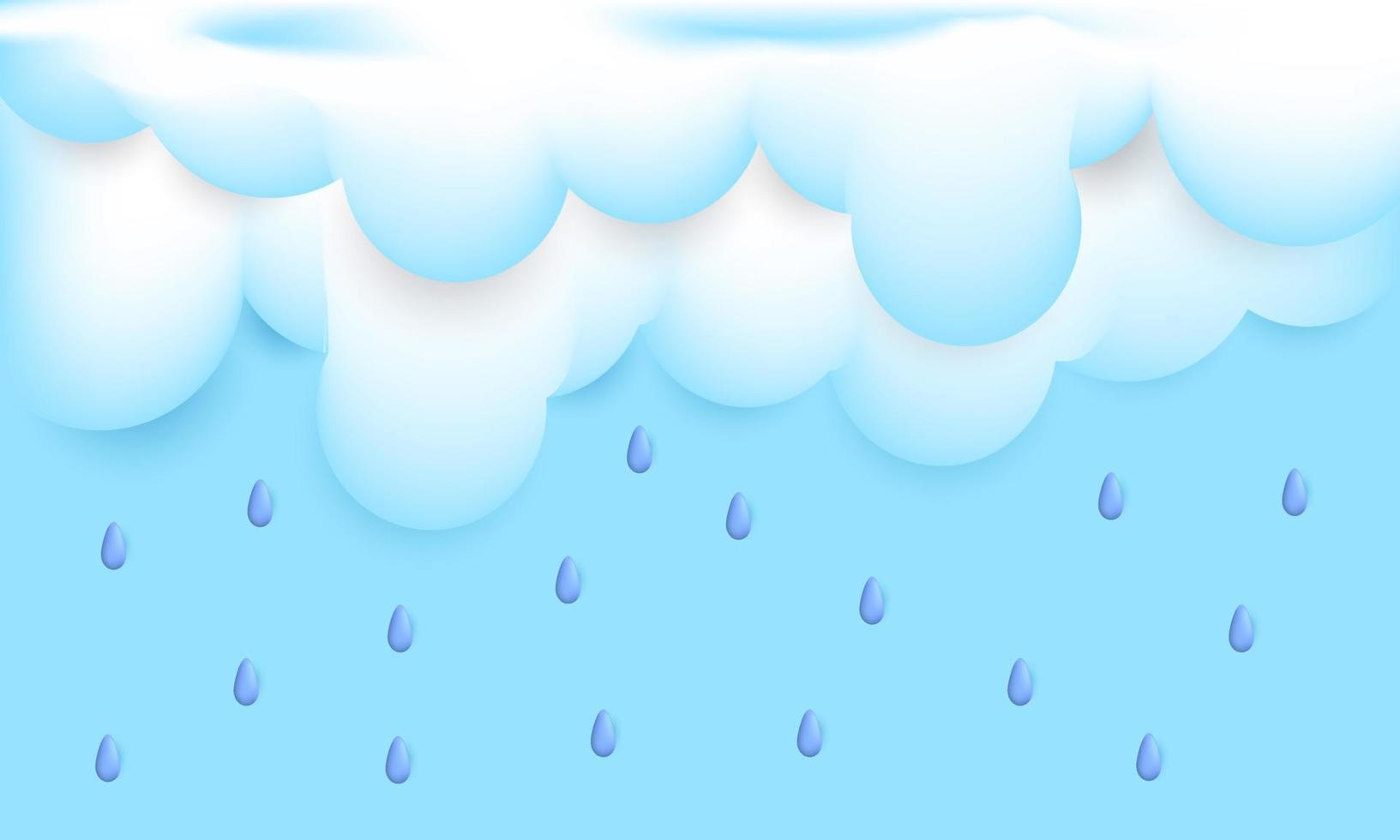 ilustración de renderizado realista única nube lluvia pesada diseño 3d aislado en vector