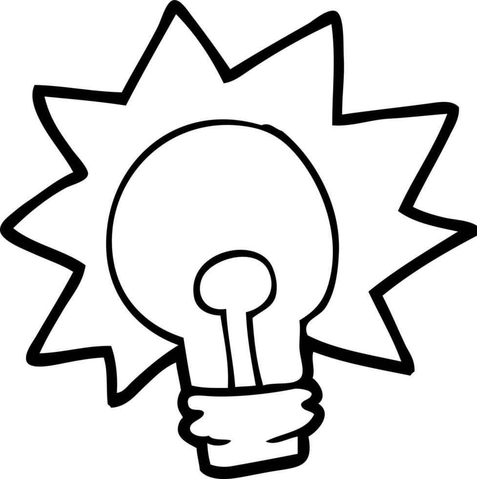 cartoon shining light bulb vector