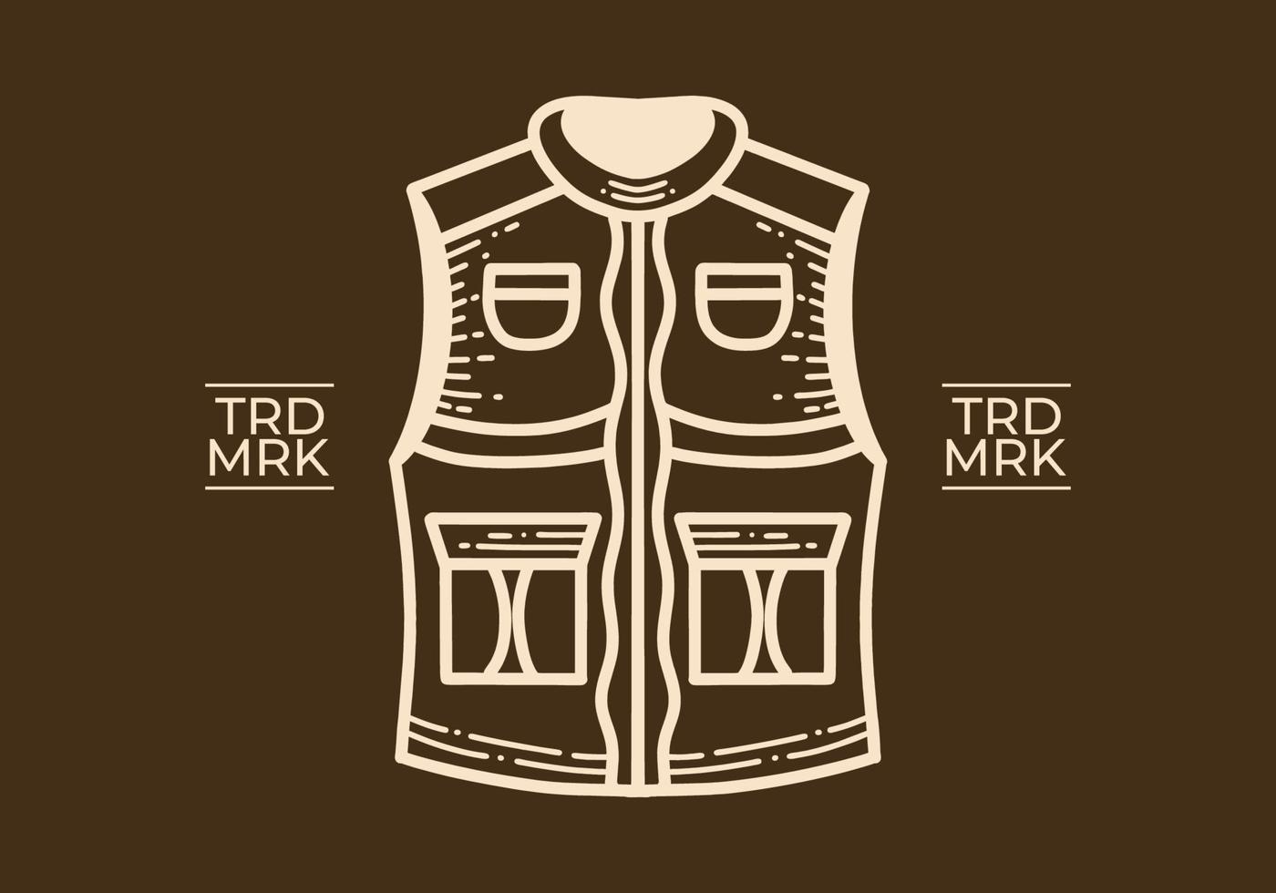 Line art drawing of a vest vector