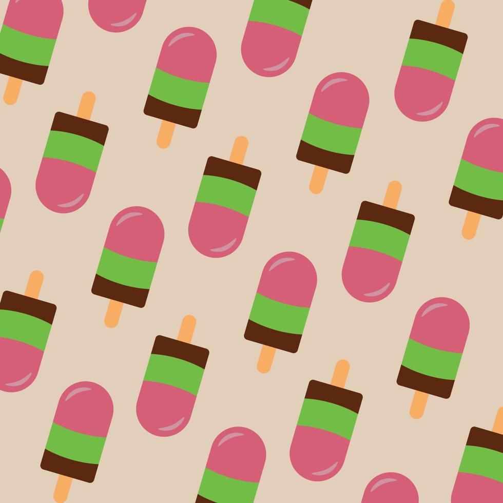 Ice cream  pattern on white background. Vector fast food