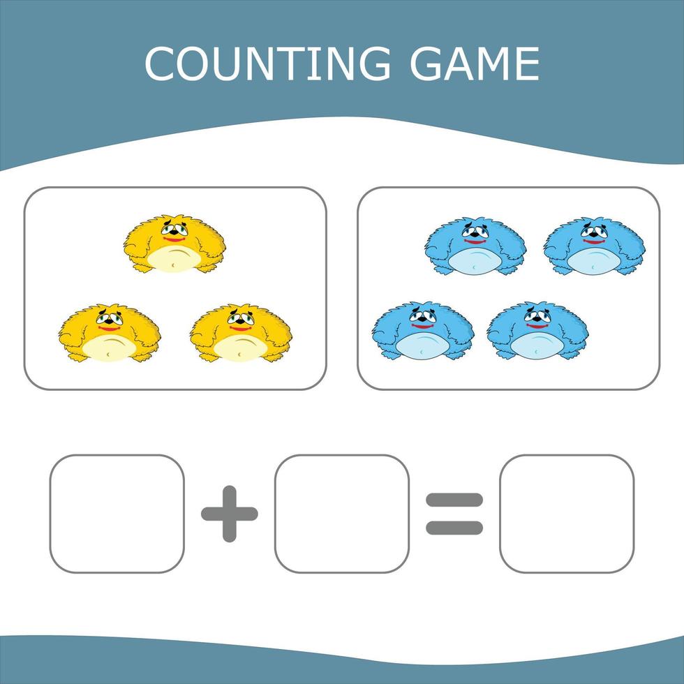 Educational game for children, kids. . Game learning math, counting