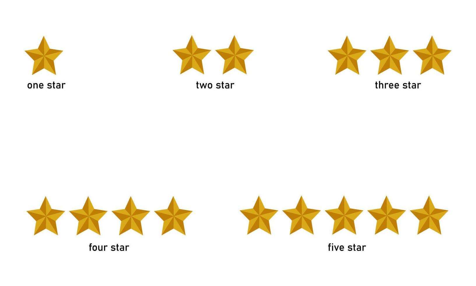 set of golden rank stars vector