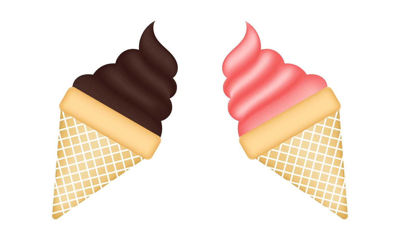 ilustración de cono de helado vector
