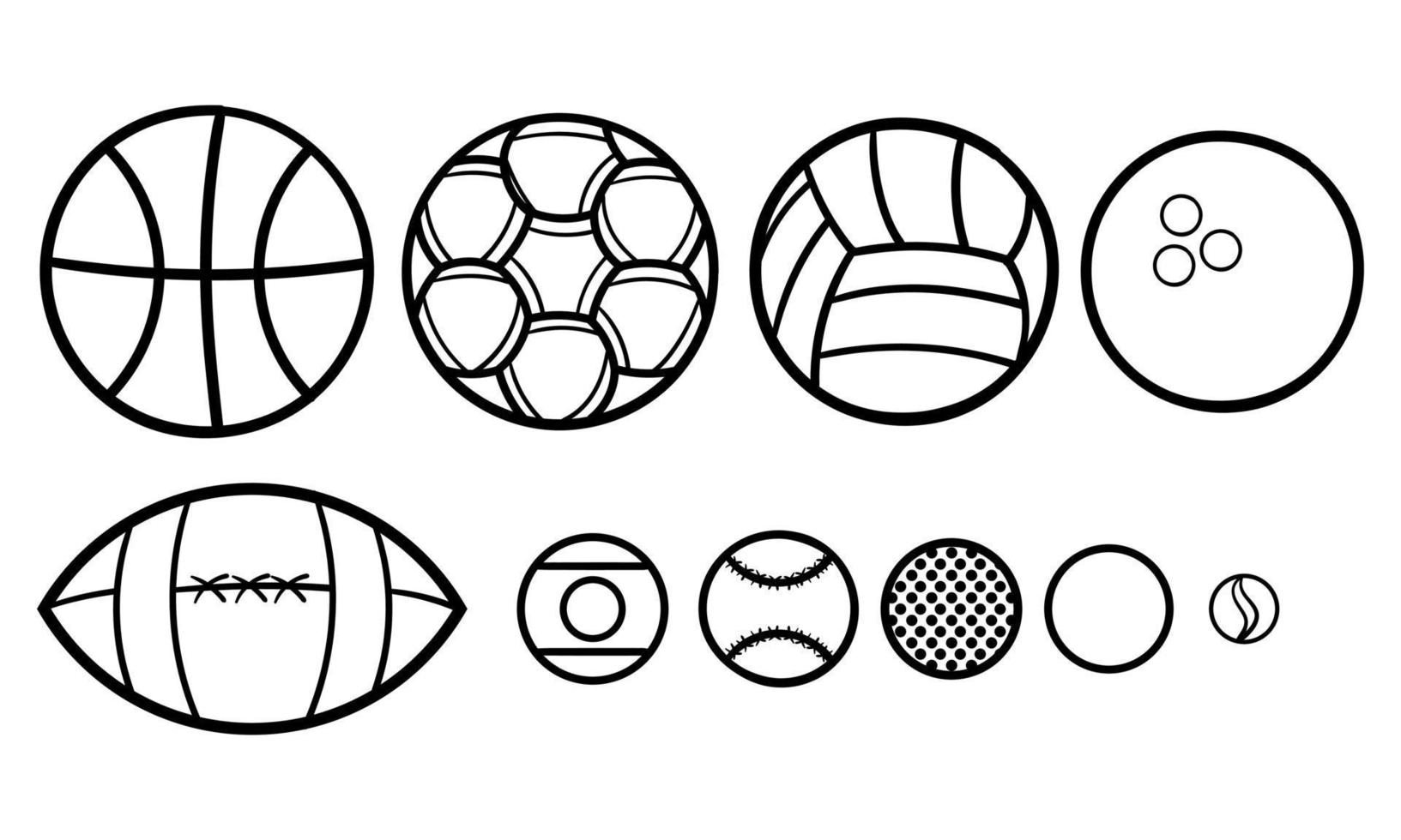 una colección de bolas dibujadas a mano vector