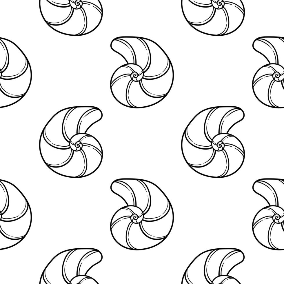 seashell hand drawn seamless pattern vector