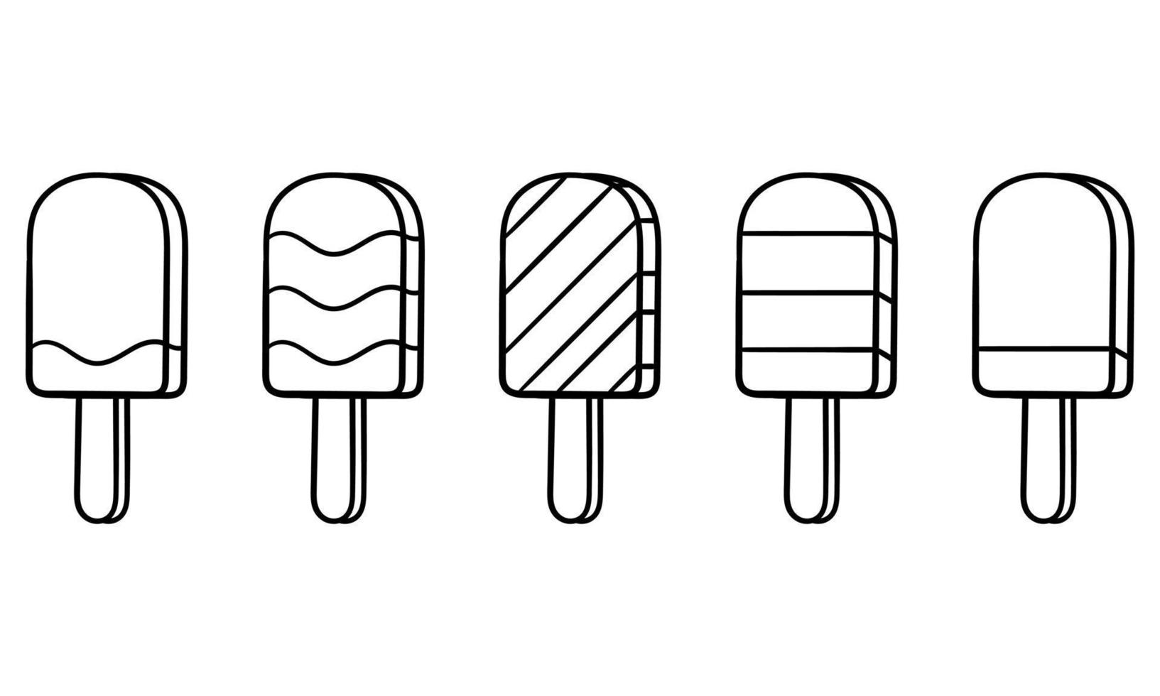 colección de helados dibujados a mano vector